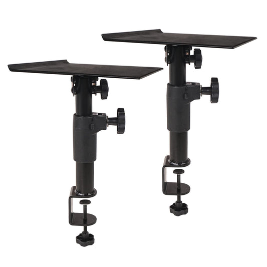 Sound Town 2-Pack Desktop Clamp-On Studio Monitor Speaker Stands with Horizontal/Vertical Speaker Orientation (STSD-DCM-Pair)