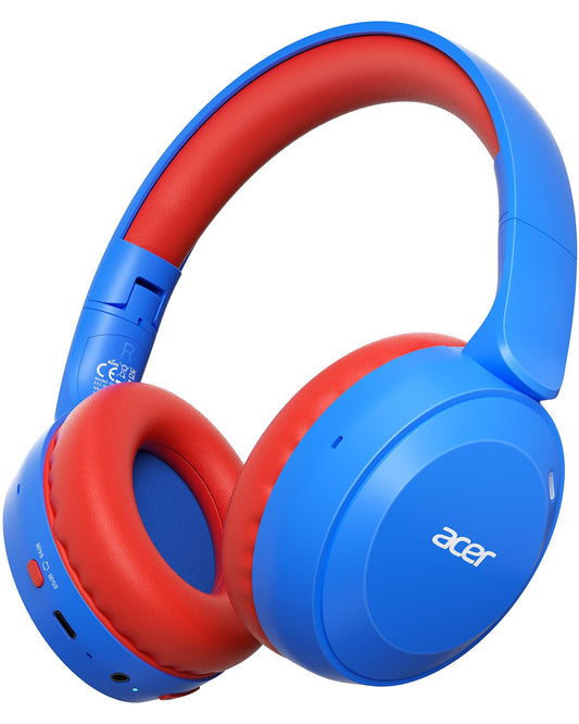 acer Kids Bluetooth Headphones, 85/94dB Volume Limited, 60H Playtime, Bluetooth 6.0, Lightweight Over-Ear Wireless Headphones for Kids, Toddler
