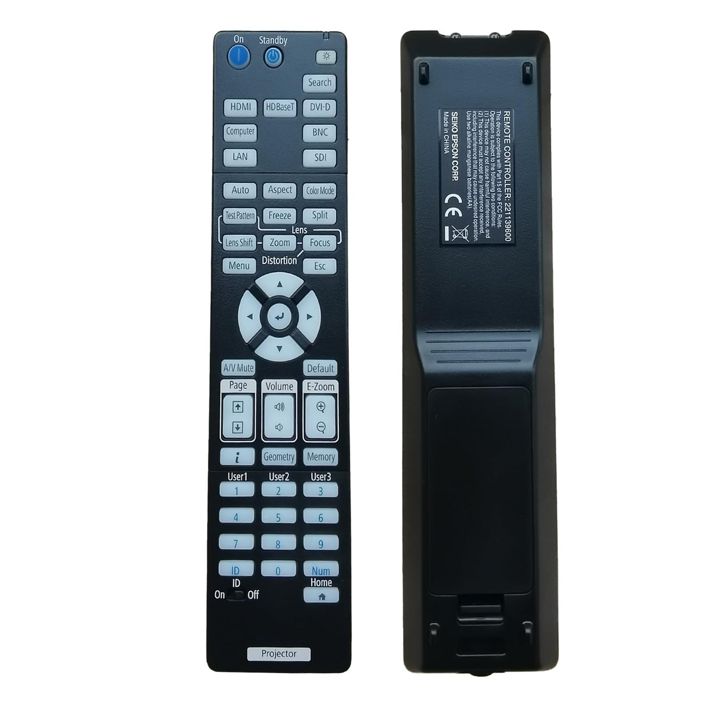 Greenafil Replacement Remote Control Compatible for EPSON Pro L1490U, L1500UH, L1715SNL, L1750UNL, L1405U, L1500U, L1070WNL, G7400U, G7905U