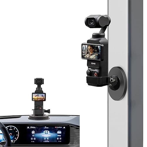 Osmo Pocket 3 Car Mount, Strong Magnetic Mount [Adhesive Metal Disk Included] Magnet Camera Mounts Used on Car, Railings, Refrigerators for DJI Osmo