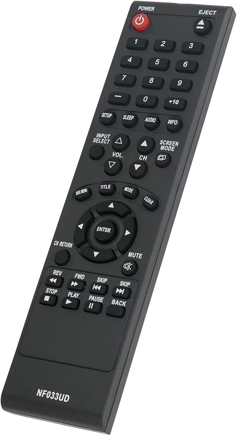 New NF033UD Replaced Remote Applicable for Sylvania Emerson TV DVD Player LD190SS1 LD190SS2 LD195SSX LD320SS1 LD320SS2 LD320SSX LD370SSX LD190EM1