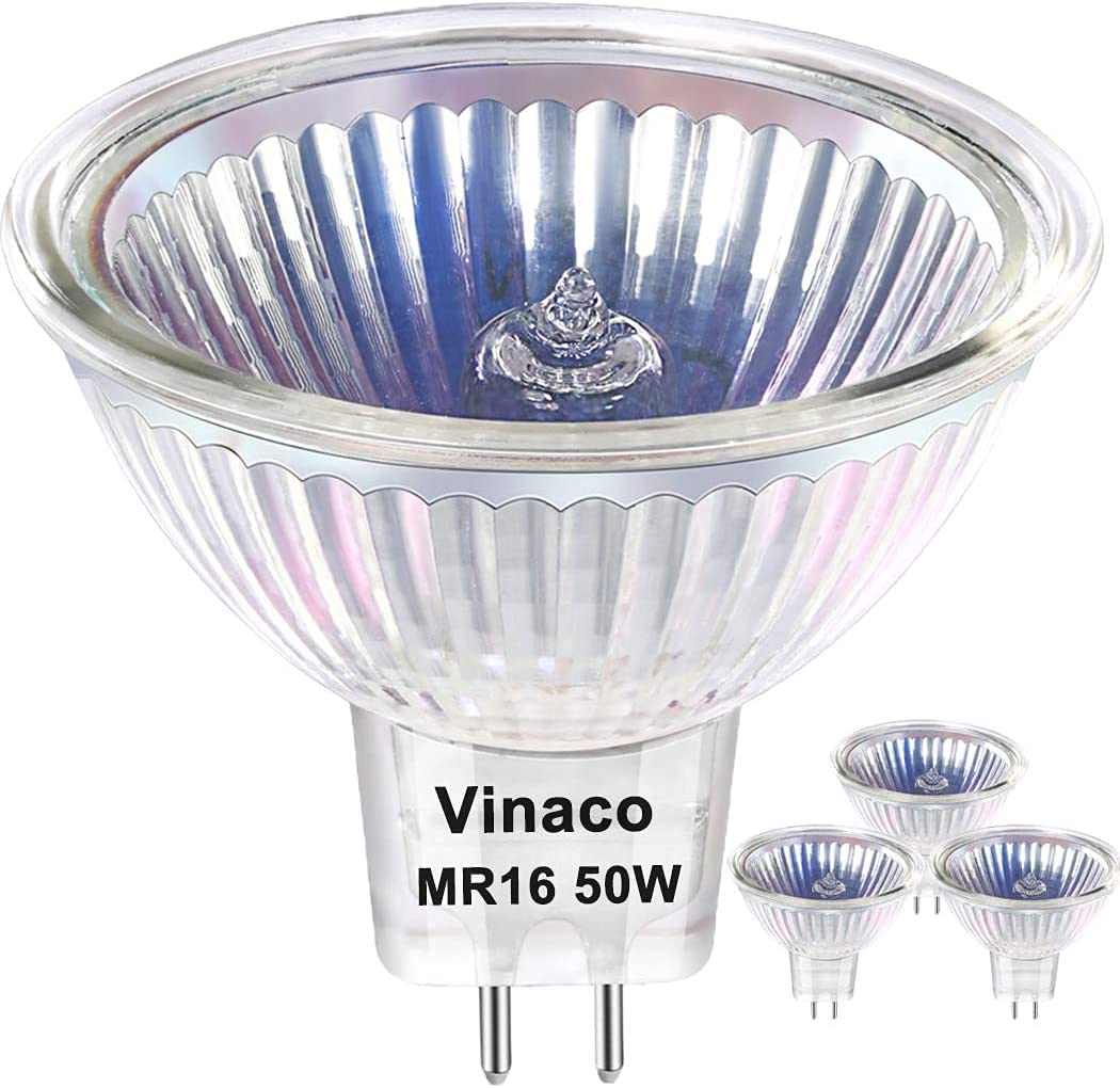Vinaco MR16 Halogen Bulb 50W 12V GU5.3 E12 Base 2800K for Landscape Light
