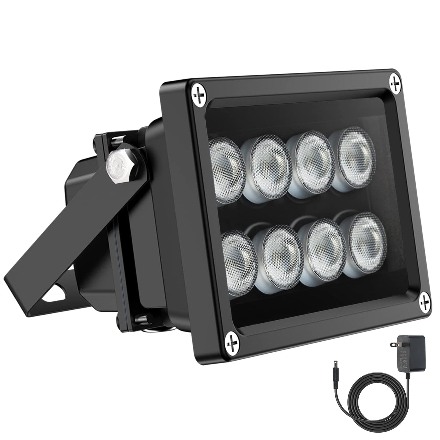 Univivi IR Illuminator 90 Degree Wide Angle 8-LEDs IR Infrared Light 850nm Infrared Illuminator for Night Vision IP67 Waterproof Outdoor for Security