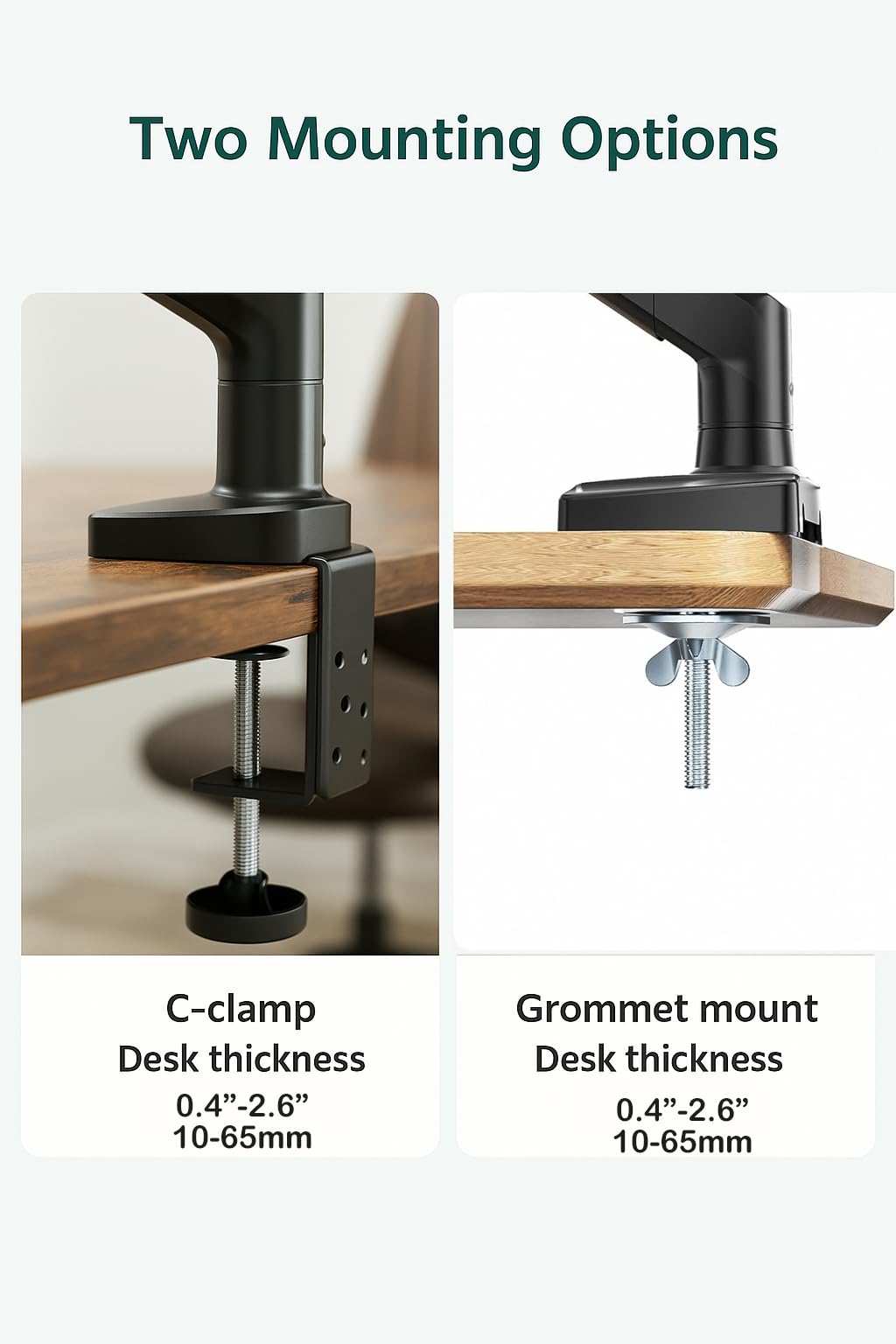 ArcadeX Single Monitor Mount, 13 to 32 Inch Gas Monitor Arm, Adjustable Stand, Vesa Mount with Clamp and Grommet Base - Fits 4.4 to 22lbs LED Computer