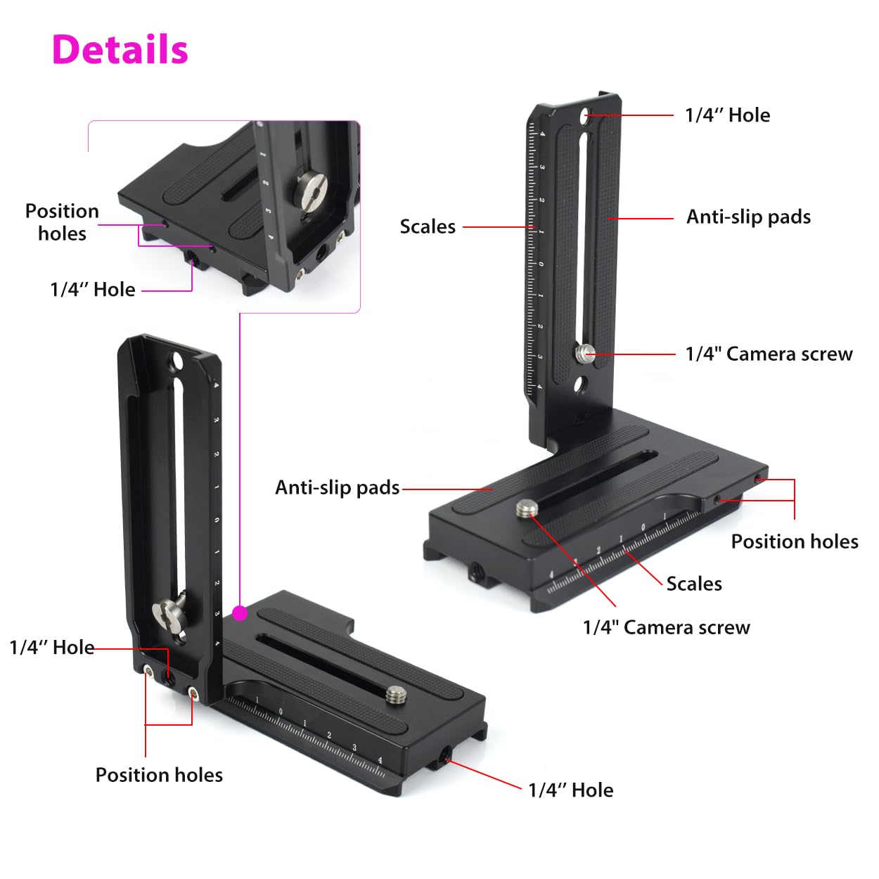 Akeipho L Bracket Vertical Mount Quick Release Plate for DJI Ronin RSC2 / RS2/ RS3 / S, Zhiyun Weebill S Gimbal, DSLR Camera, Tripod, Monopod