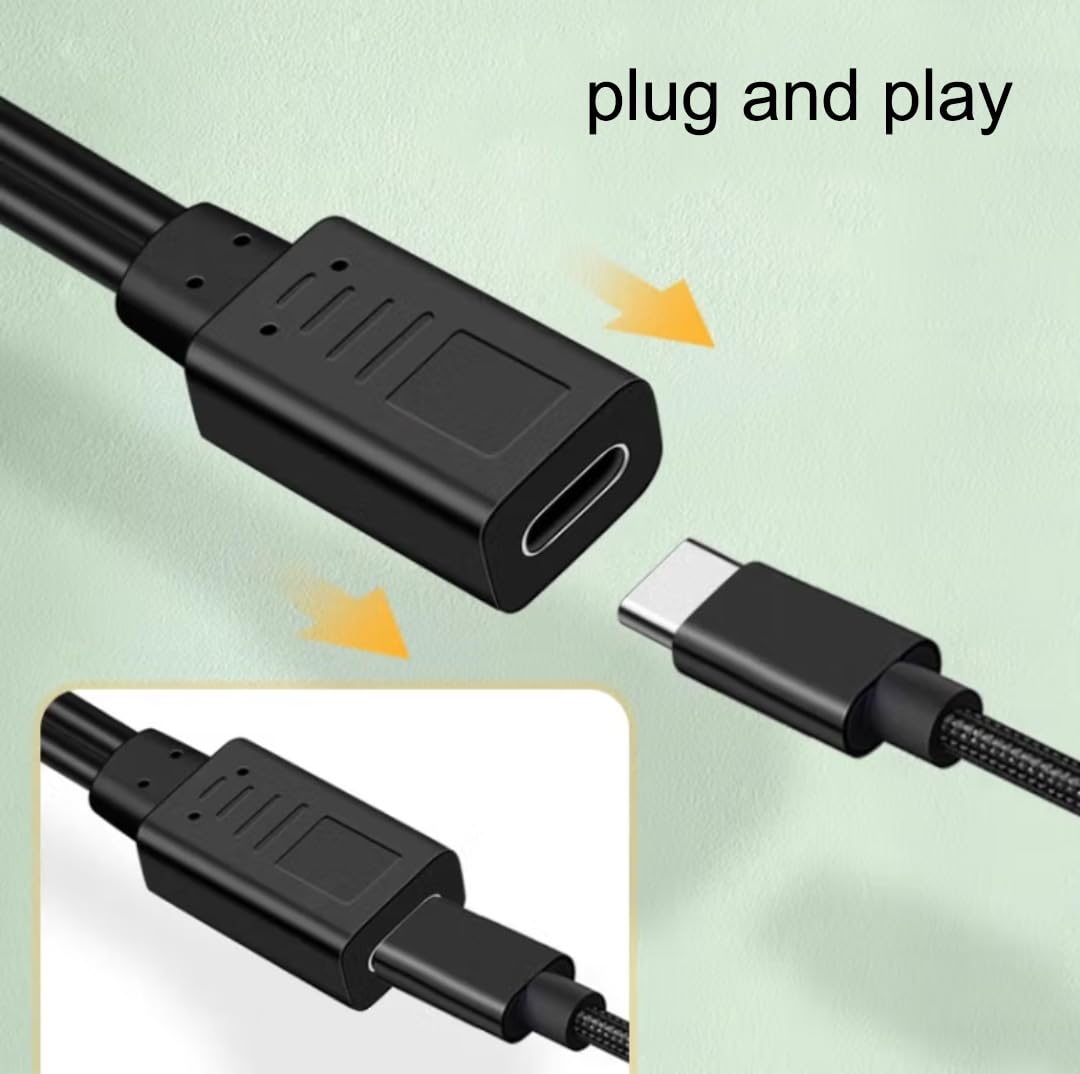 Qaoquda USB C Splitter Charge Cable,1 Feet USB Type C 1 Female to 2 Dual Male Y Splitter Extension Charging Cable(Only for Charging,Can't Transmit