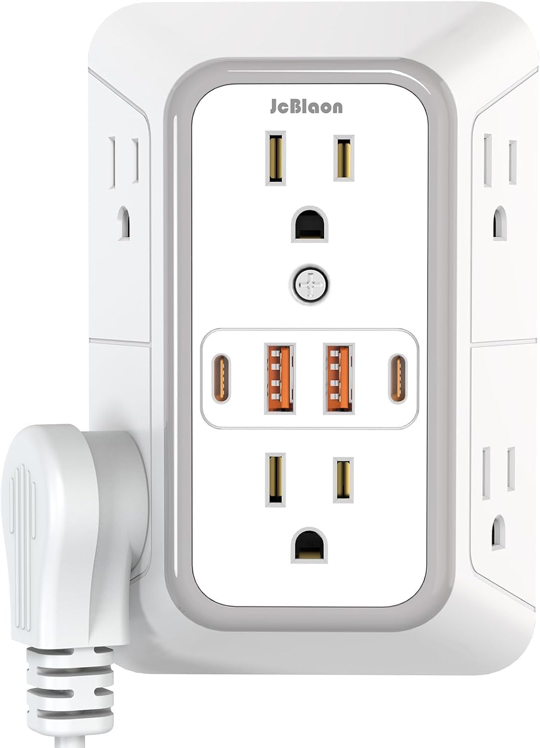 USB Wall Charger Power Strip Surge Protector with 4 USB Ports (2 USB C) Plug Extension Multiple Outlets Plug Extension Multi Outlet Plug in Adapter