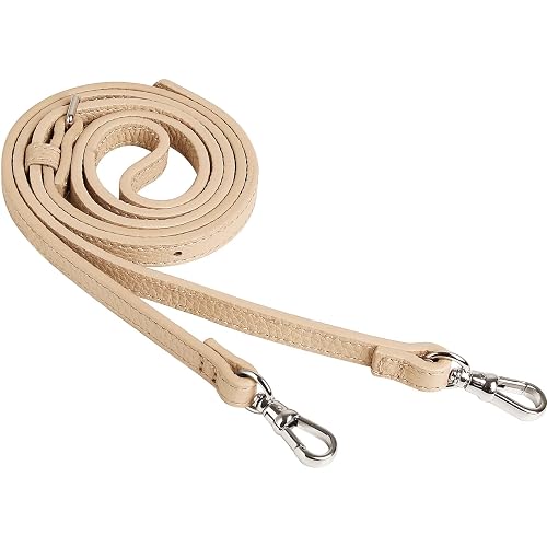 LUCKYCOIN Adjustable Leather Crossbody Strap 45"-53", Genuine Full-Grain Purse Strap & Replacement Strap for Phone Cases & Mini Bags, 360° Swivel Snap