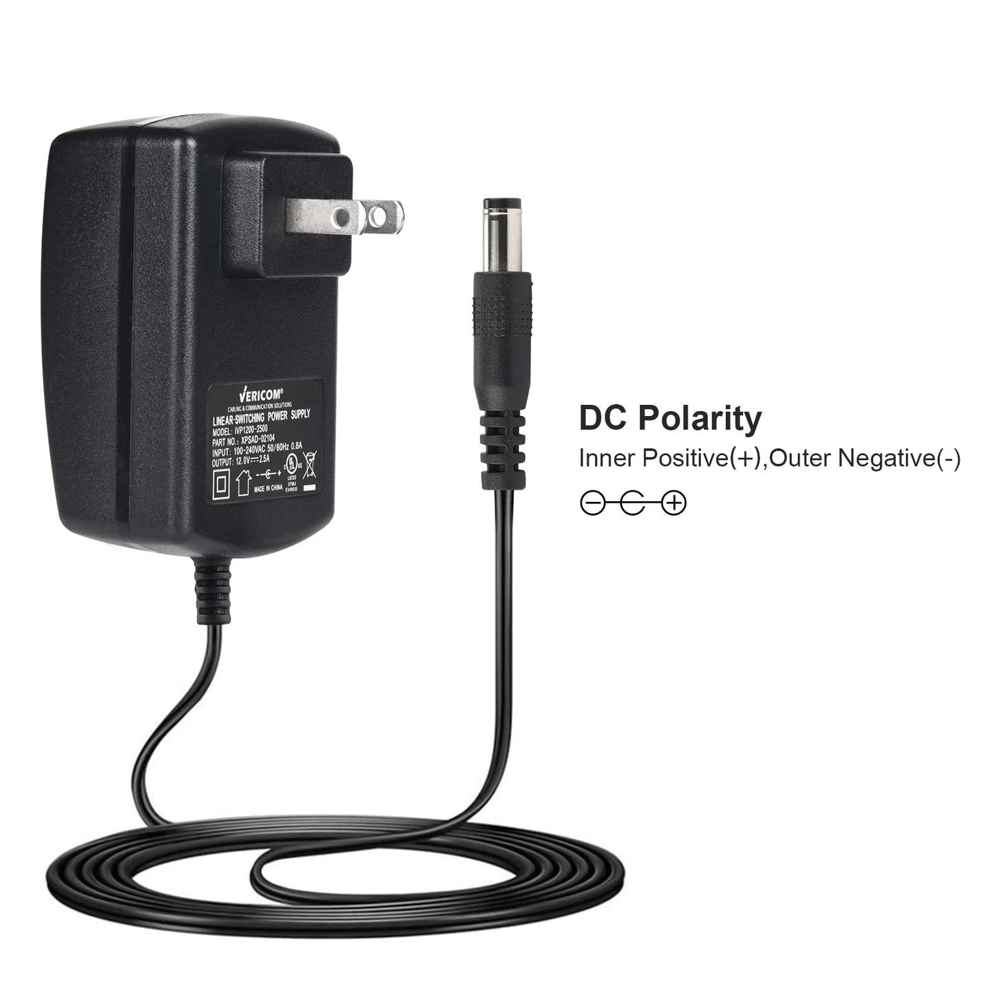 12V 2.5A AC/DC Adapter 30W - AC 100-240V to DC 12 V2.5A Transformers for LED Strip Lights,CCTV Camera 2 Year Warranty
