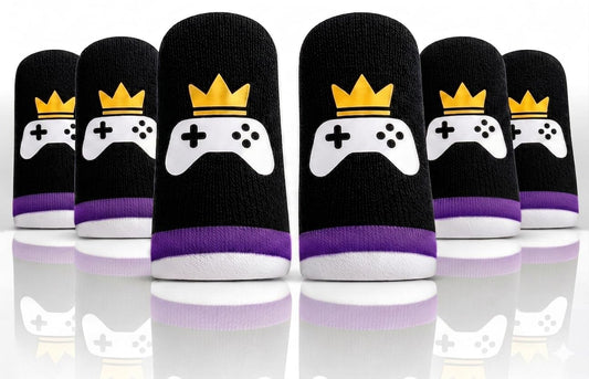King of The Game - Improved Materials Gaming Finger Sleeves (6 Pack) for Touch Screens and Controllers. Skin-Protective, Ultra-Sensitive