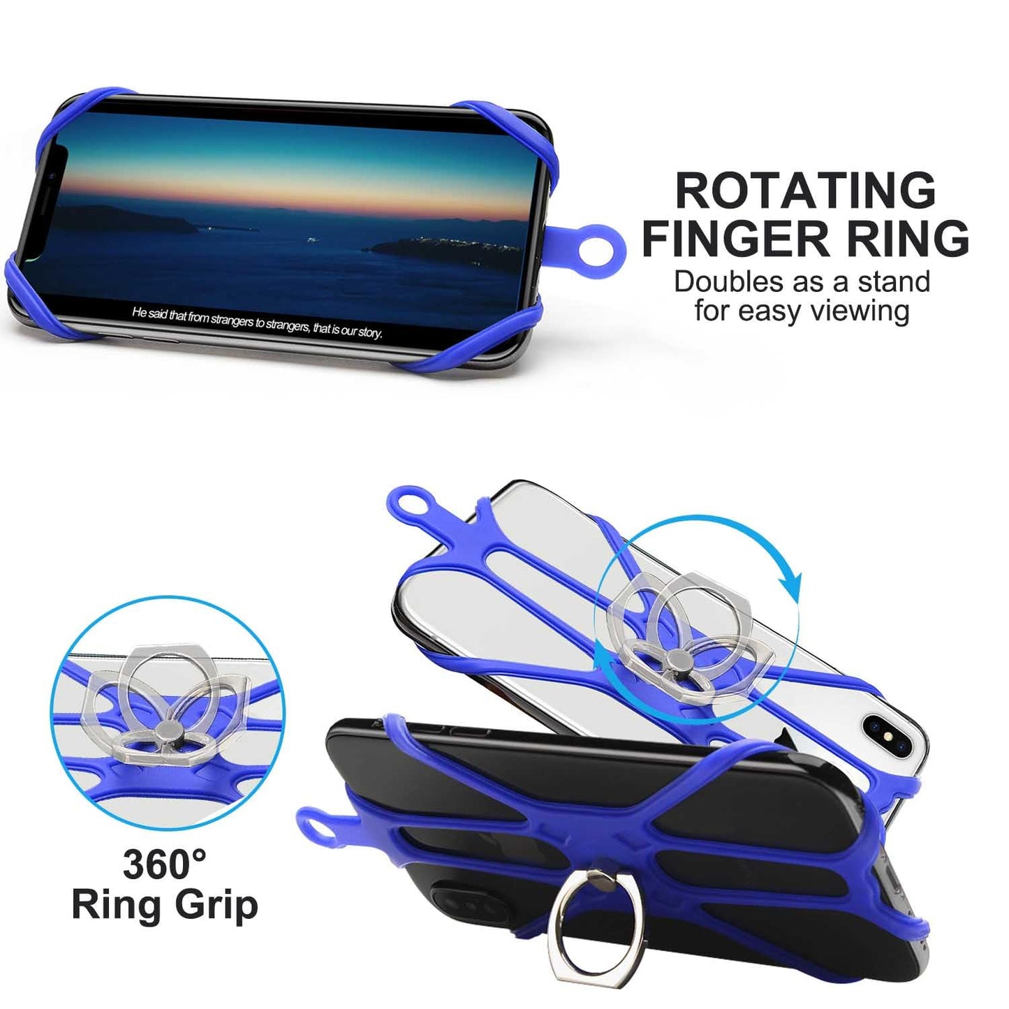 Kinizuxi 2 Packs Cell Phone Lanyard Holder Crossbody Neck Strap with Phone Ring Grip, Universal Smartphone Lanyard for iPhone Lanyards Around the Neck
