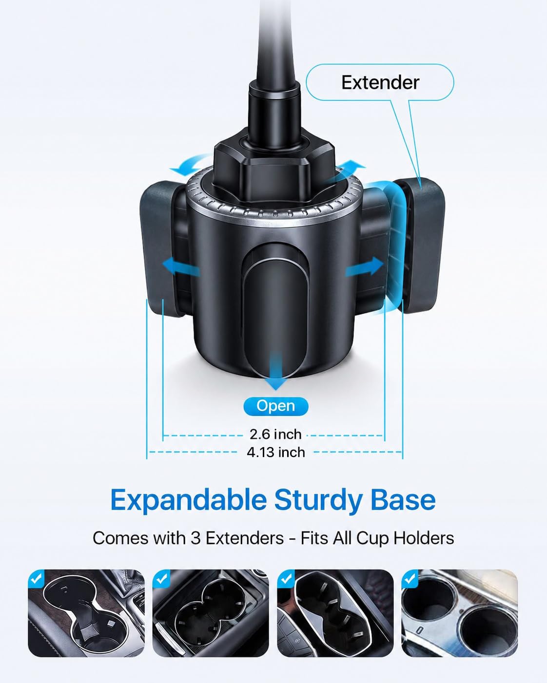 andobil Military-Grade Cup Holder Phone Holder, [Solidest Metal Gooseneck] Universal Cup Phone Holders for Your Car Truck Golf, 360° Adjustable Cup
