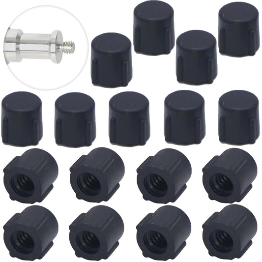 ThtRht 20 Pack Photography Light Stand Top Screw Caps Replacement 1/4''-20 Threaded Phone Tripod End Caps Tips Protective Cover for Monopod Selfie
