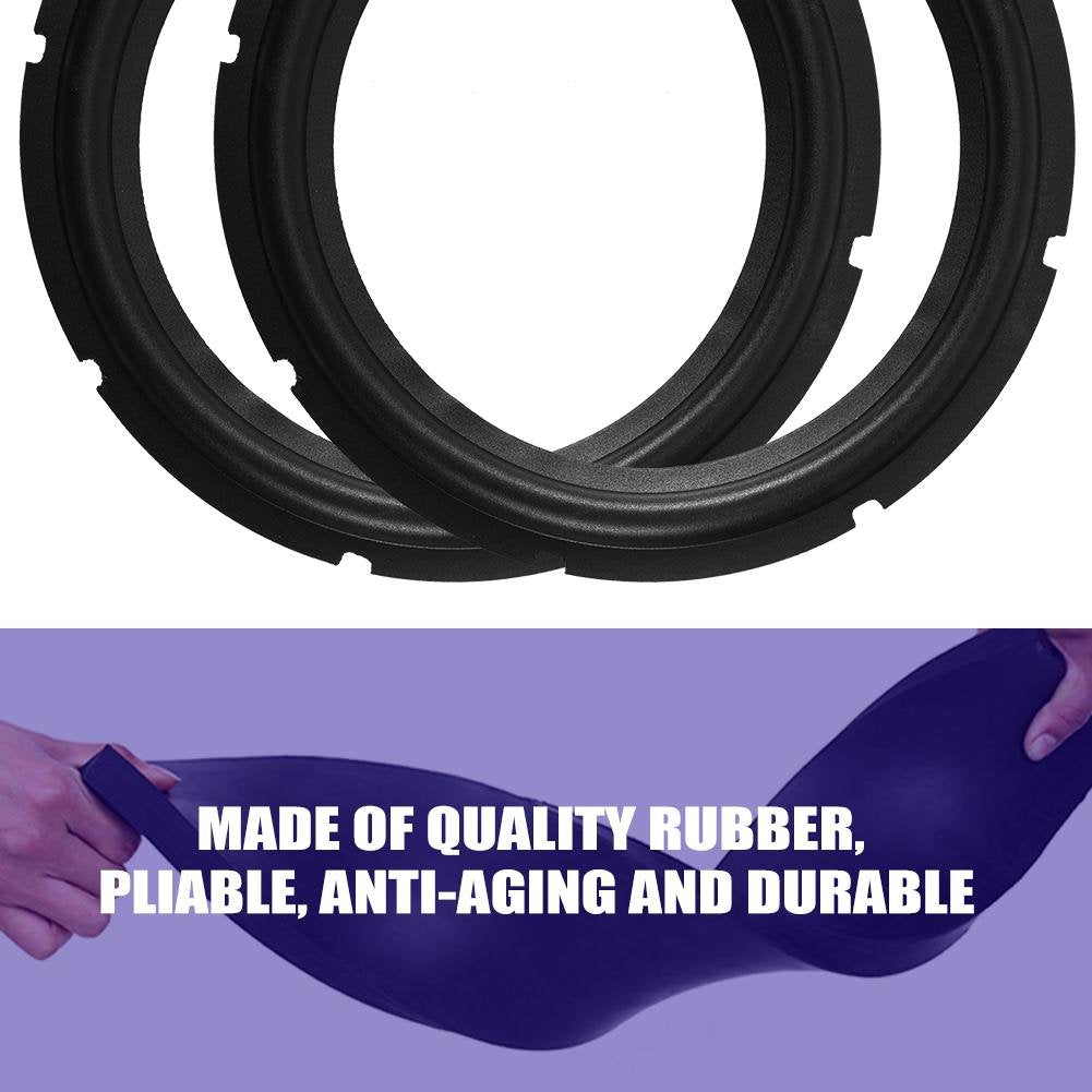 2 x 10 Black Perforated Rubber Replacement Rings for Speakers or DIY