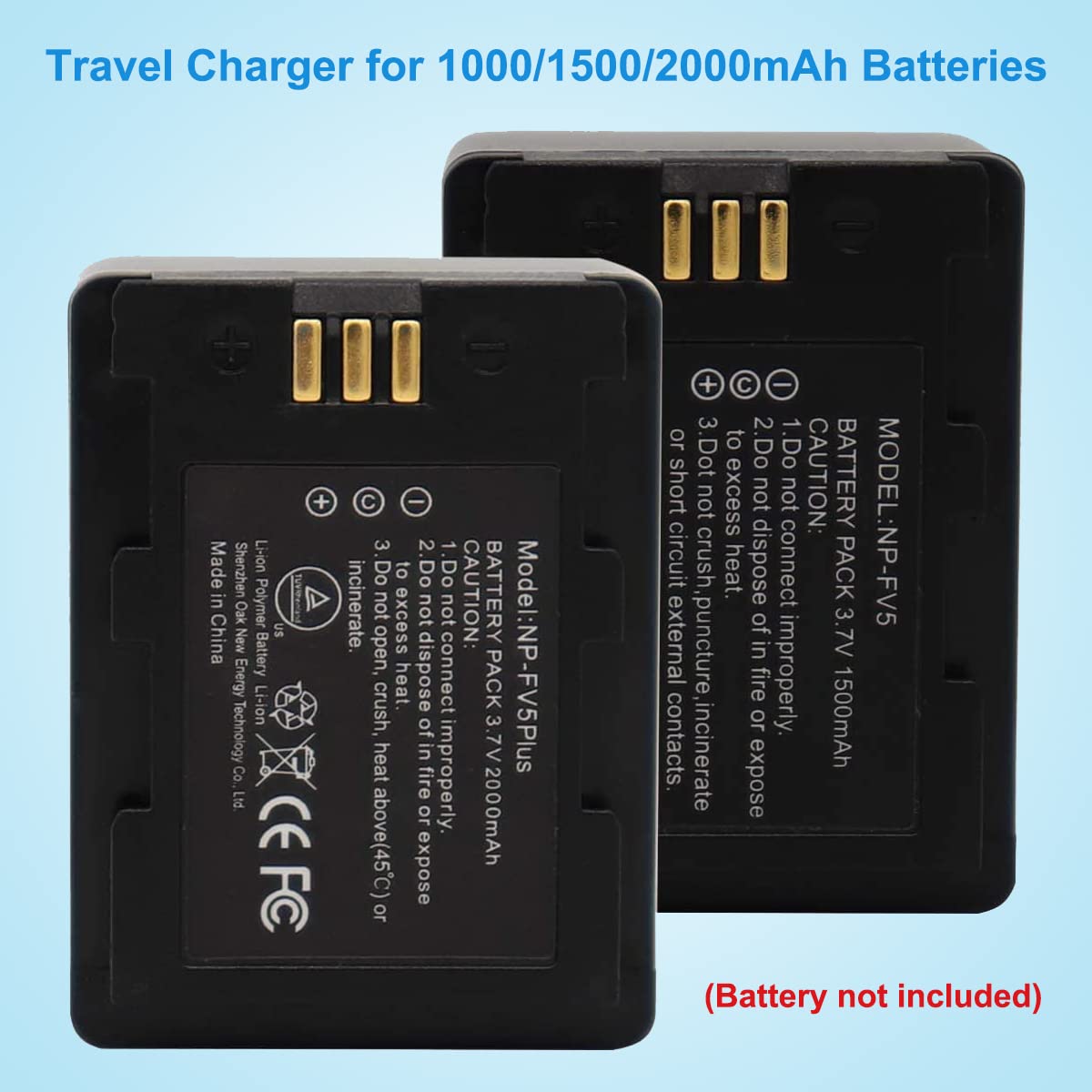 CofunKool Video Camera Camcorder NP-FV5 Battery Charger for NP-FV5 Plus 3.7V 2000mAh Battery and NP-FV5 1000/1500mAh Battery