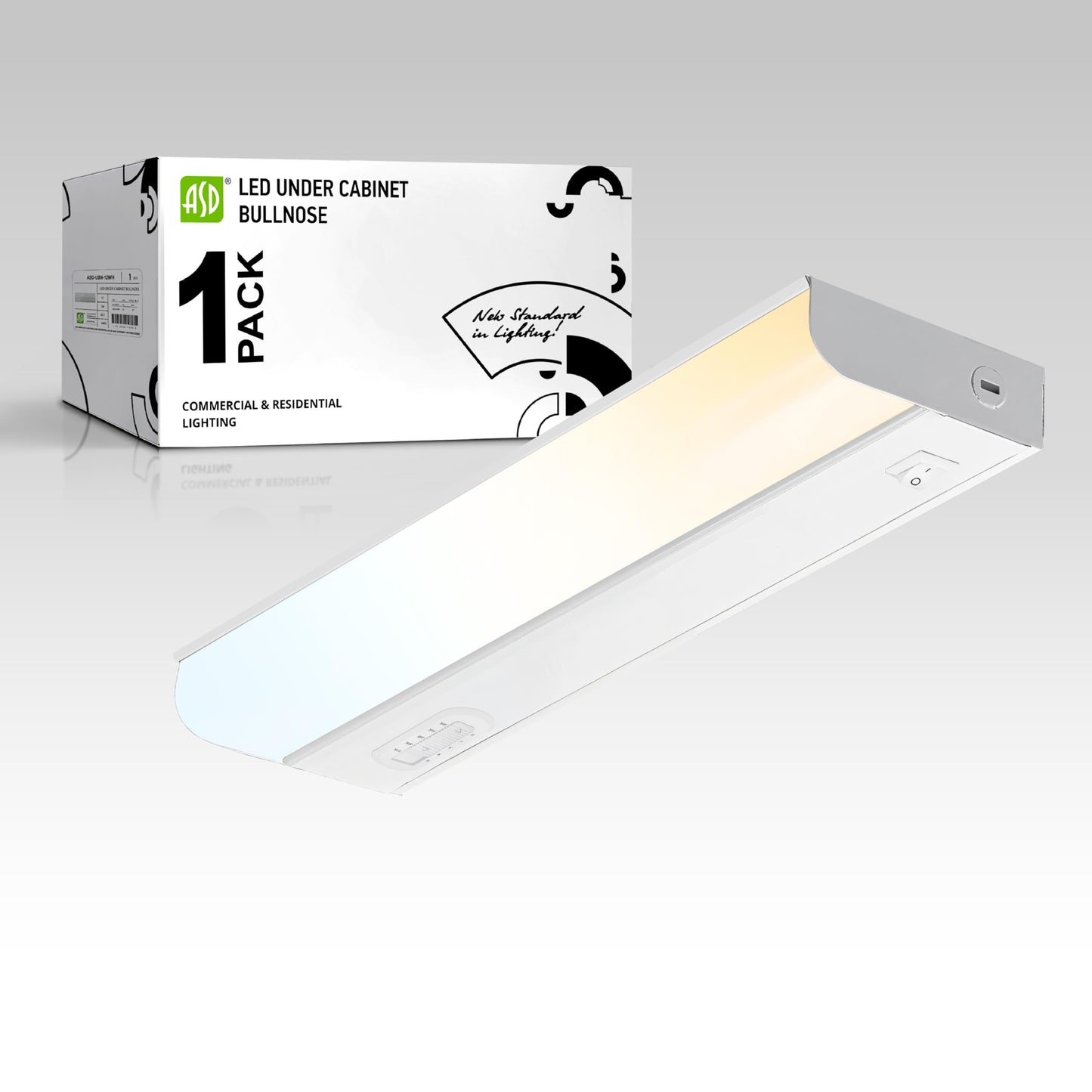 ASD LED Under Cabinet Lighting Hardwired, 12 Inch 5W 2700K-5000K Selectable, 442LM, CRI90+, Direct Wire Linkable Under Counter Lights for Kitchen