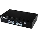 StarTech.com 4 Port Rack Mountable USB KVM Switch with Audio & USB Hub - KVM / audio / USB switch - 4 x KVM / audio / USB - 1 local user - desktop