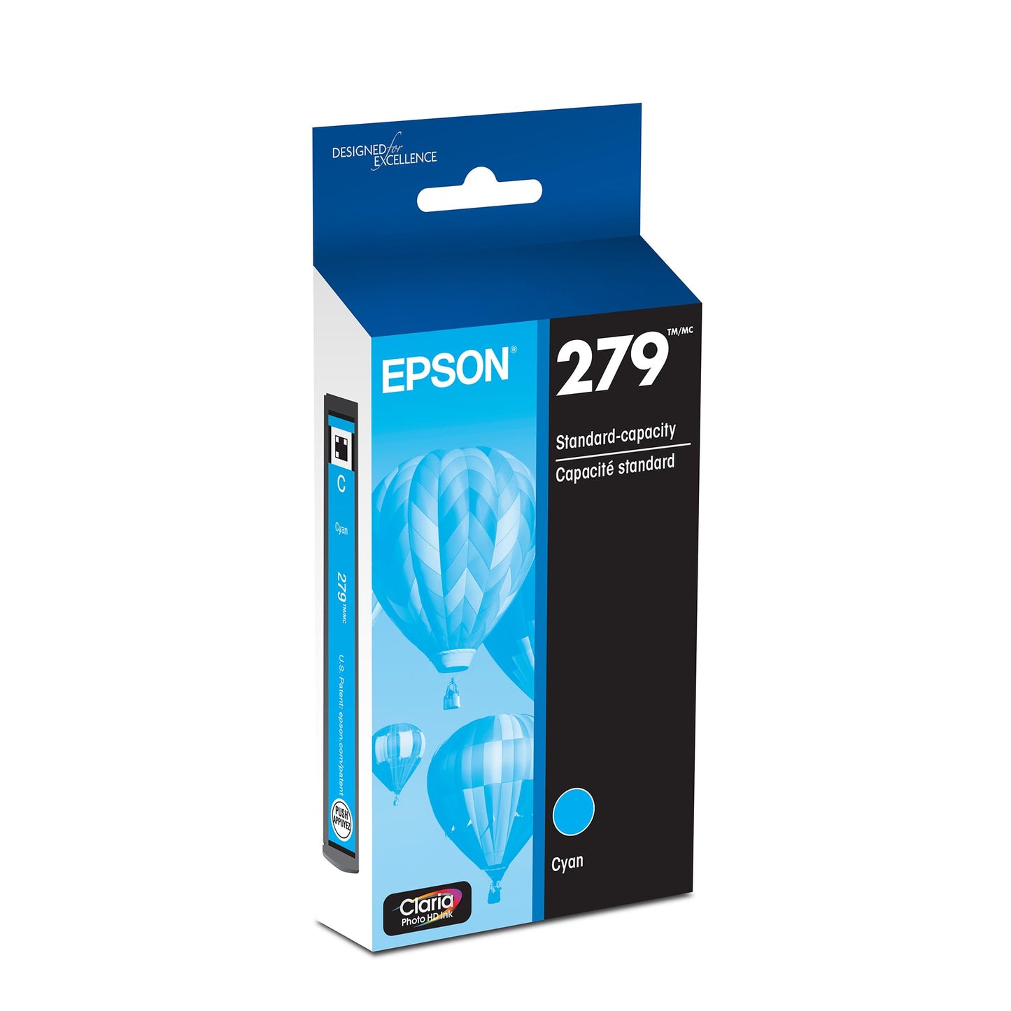 Epson 279 Claria Photo HD Ink Standard Capacity Cyan Cartridge (T279220-S) Works with Expression Photo XP-980