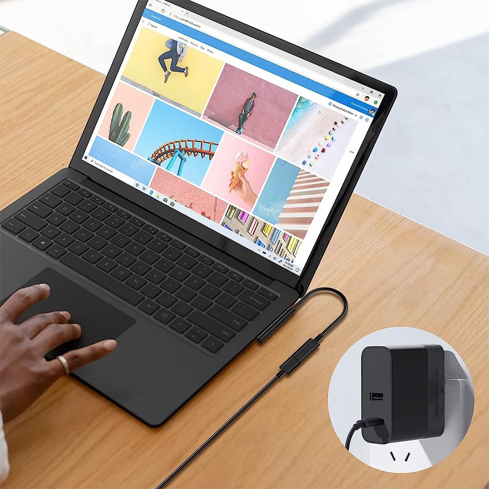 Gomass Surface Connect to USB-C Charging Cable PD 15V/3A Compatible for Microsoft Surface Pro 3/4/5/6/7, Surface Laptop 3/2/1,Surface Go, Surface