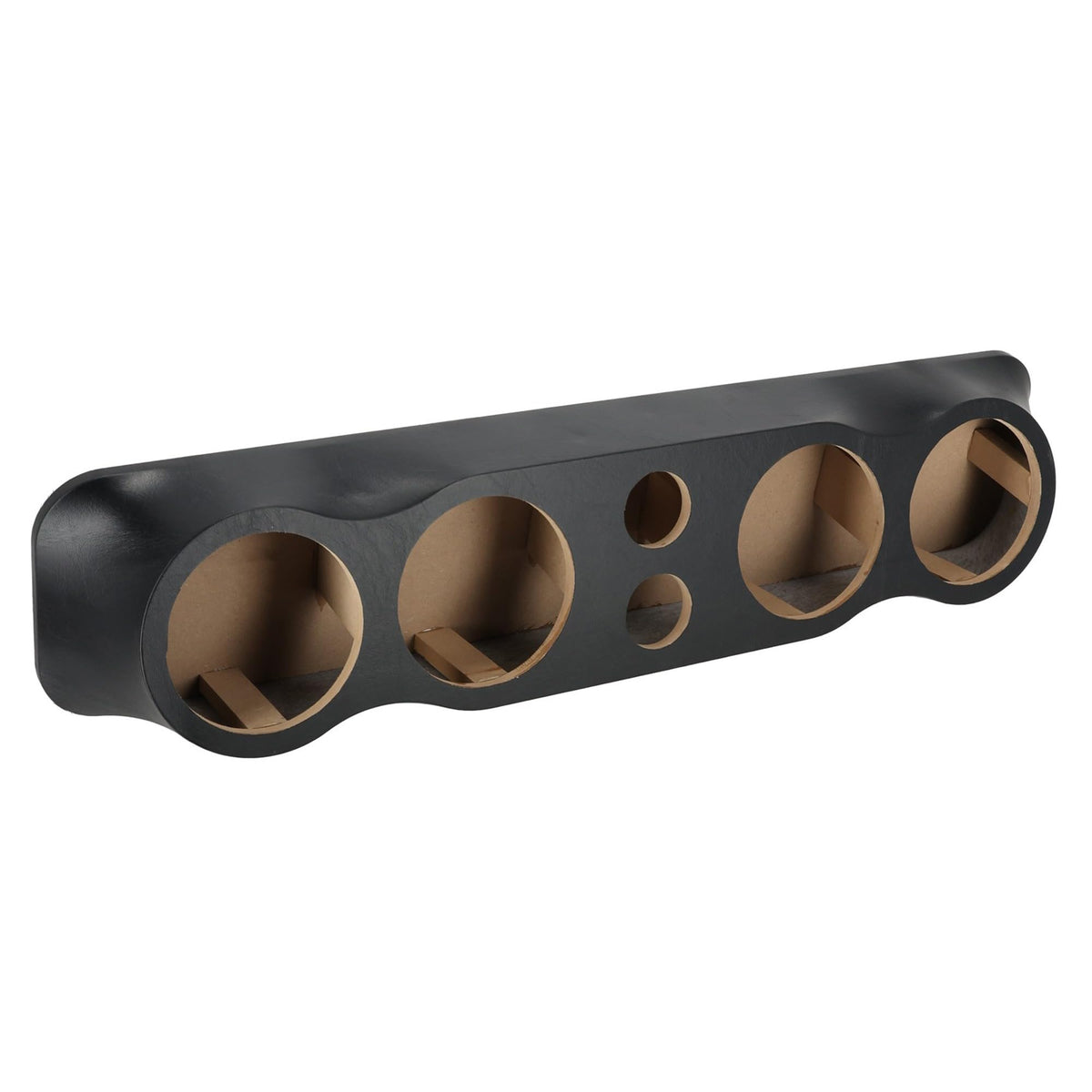 Q Power Vinyl Pod Quad 6.5" Speaker Box, 4-Hole Sealed Enclosure, Black