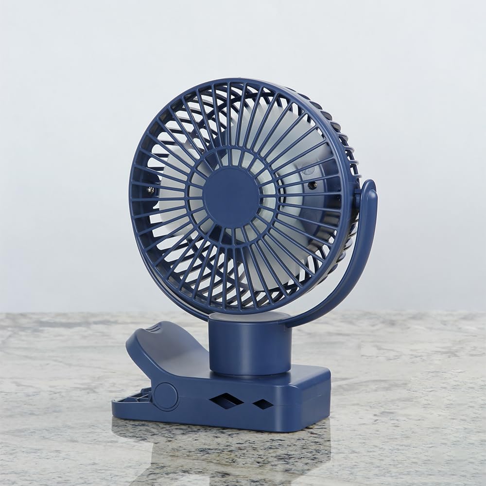 Limitless Breezie Portable Fan with LED Light & 8,000mAh Power Bank (Navy)