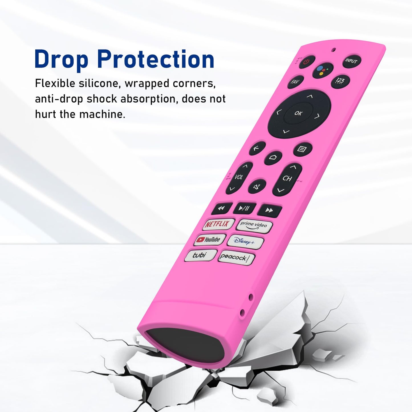 JCMOYUTY Silicone Case Cover for Voice Remote ERF3A90 for U7G U8 U9G Series 4K ULED, Glow Hot Pink Sleeve