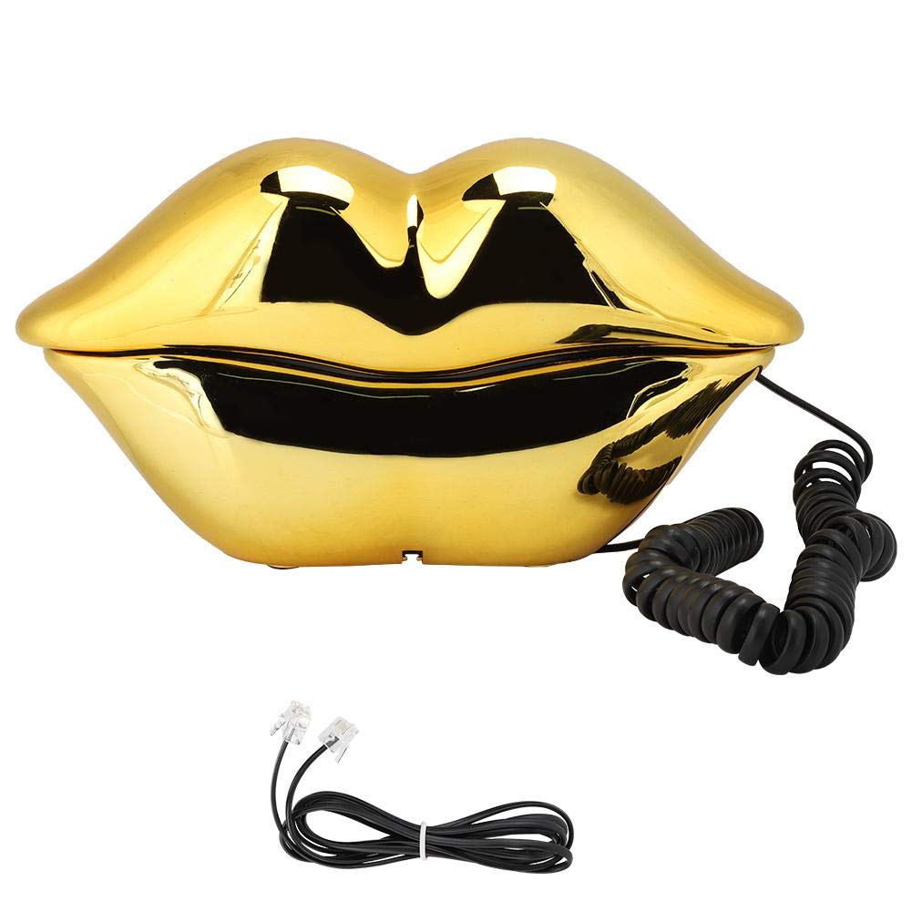 Novelty Lips Telephone Landline Phones for Home, Red Mouth Telephone Wired Sexy Lip Phone Gift Cartoon Shaped Real Corded for Home Hotel Office