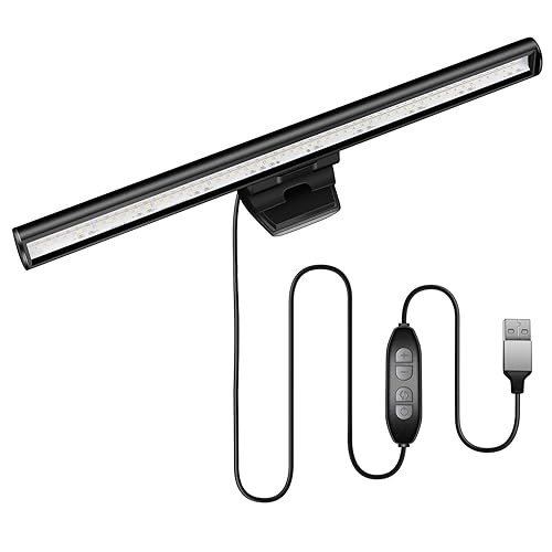 HIOUME Laptop Monitor Light Bar, USB e-Reading LED Task Lamp, 3 Adjustable Color Temperature, 10 Dimming Brightness Levels, No Screen Glare, Space