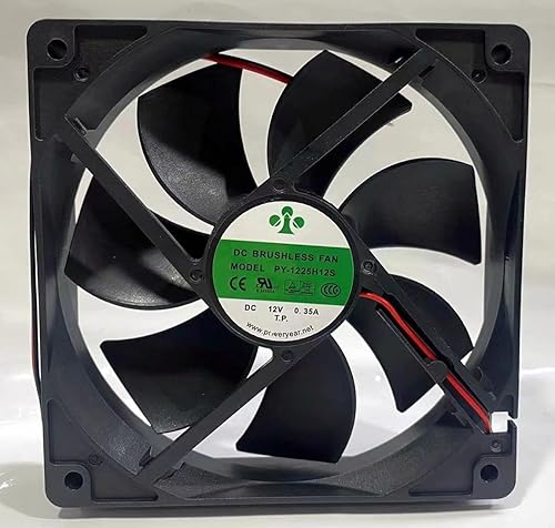 Qideyipe PY-1225H12S Ice Maker Fan PY-1225H12S DC Fan PY-1225H12S DC12V 0.35A 12CM 120×25mm 2-Wire Cooling Fan
