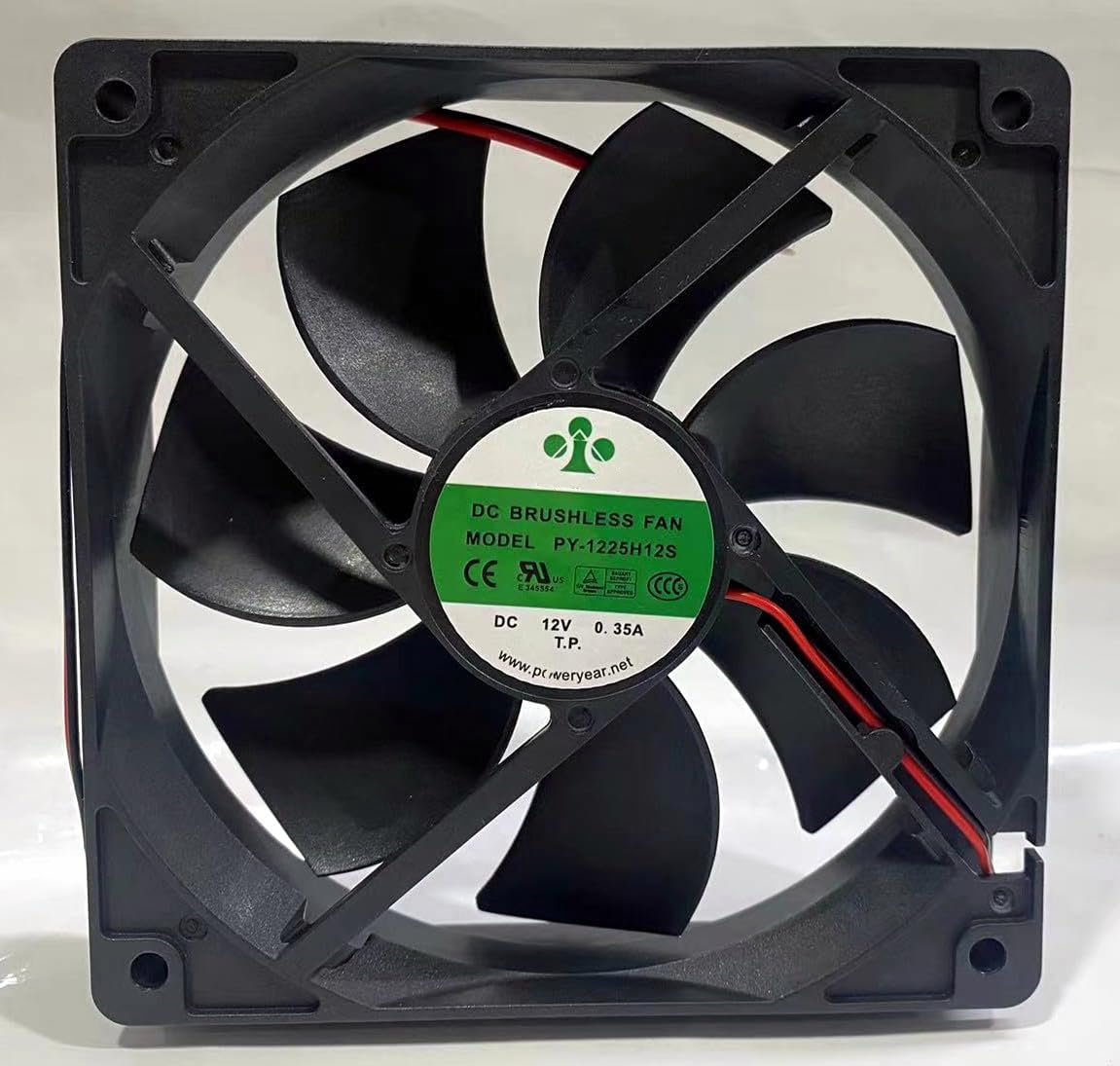 Qideyipe PY-1225H12S Ice Maker Fan PY-1225H12S DC Fan PY-1225H12S DC12V 0.35A 12CM 120×25mm 2-Wire Cooling Fan