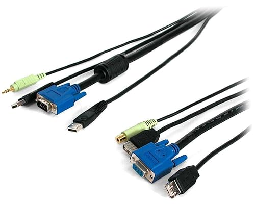 StarTech.com Black 3-in-1 USB KVM Extension Cable - 10-Feet (4N1USEXT10BK)