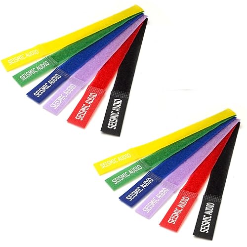 Seismic Audio - SA-V8LCR6-2Pack - Two Pack of Colored Cable Strap Ties - 8 Inches - (Packs of 6)