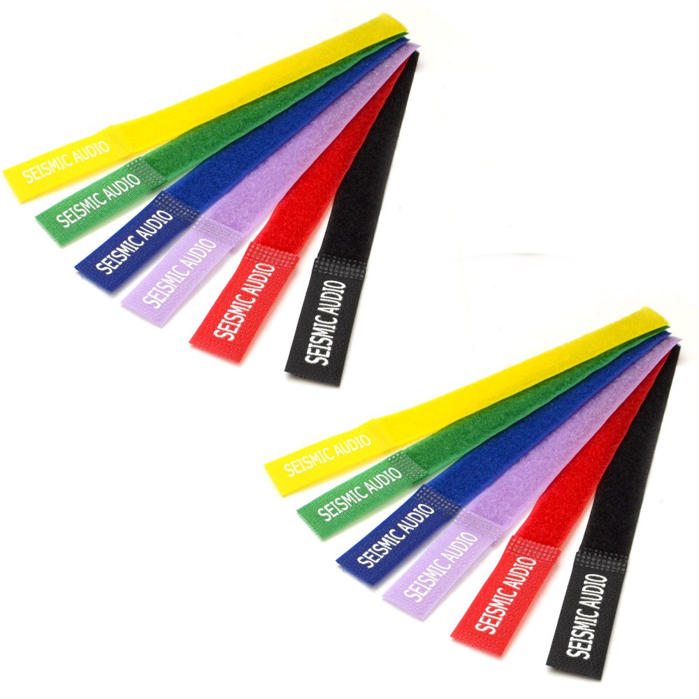 Seismic Audio - SA-V8LCR6-2Pack - Two Pack of Colored Cable Strap Ties - 8 Inches - (Packs of 6)