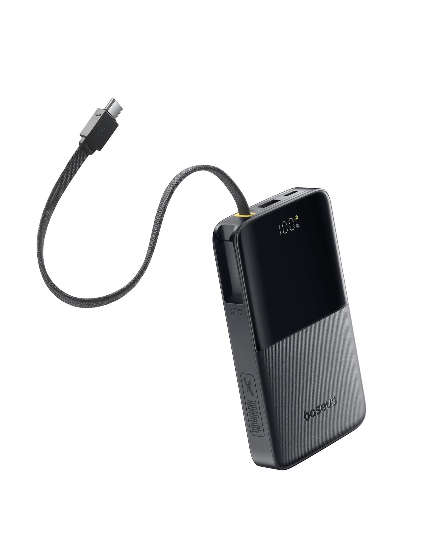 Baseus Portable Charger, 10000mAh Fast Charging Power Bank, 22.5W PD3.0 QC3.0 Battery Pack Built-in USB C Braided Cable, Travel Essentials for iPhone