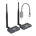 Wireless HDMI Transmitter and Receiver 655ft/200m 4K Decode 1080P/60HZ - 2.4G/5G Plug & Play Portable HDMI Wireless for Streaming Video and Audio
