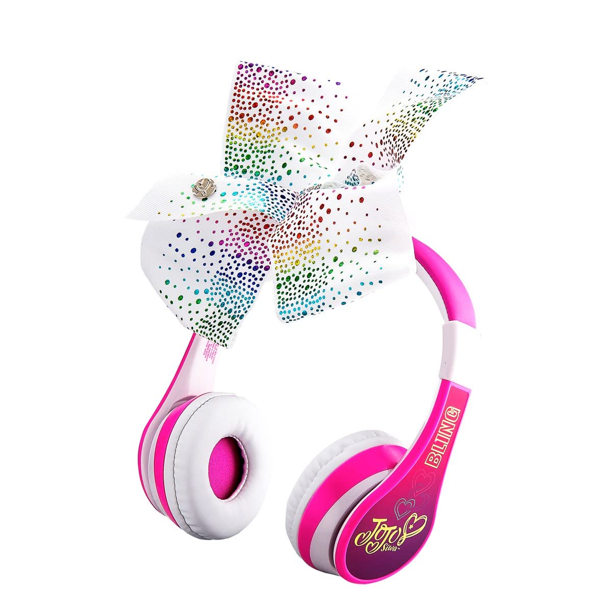 JoJo Siwa Kids Bluetooth Headphones for Wireless Rechargeable Foldable Bluetooth Headphones with Microphone Kid Friendly Sound and Bonus Detachable…