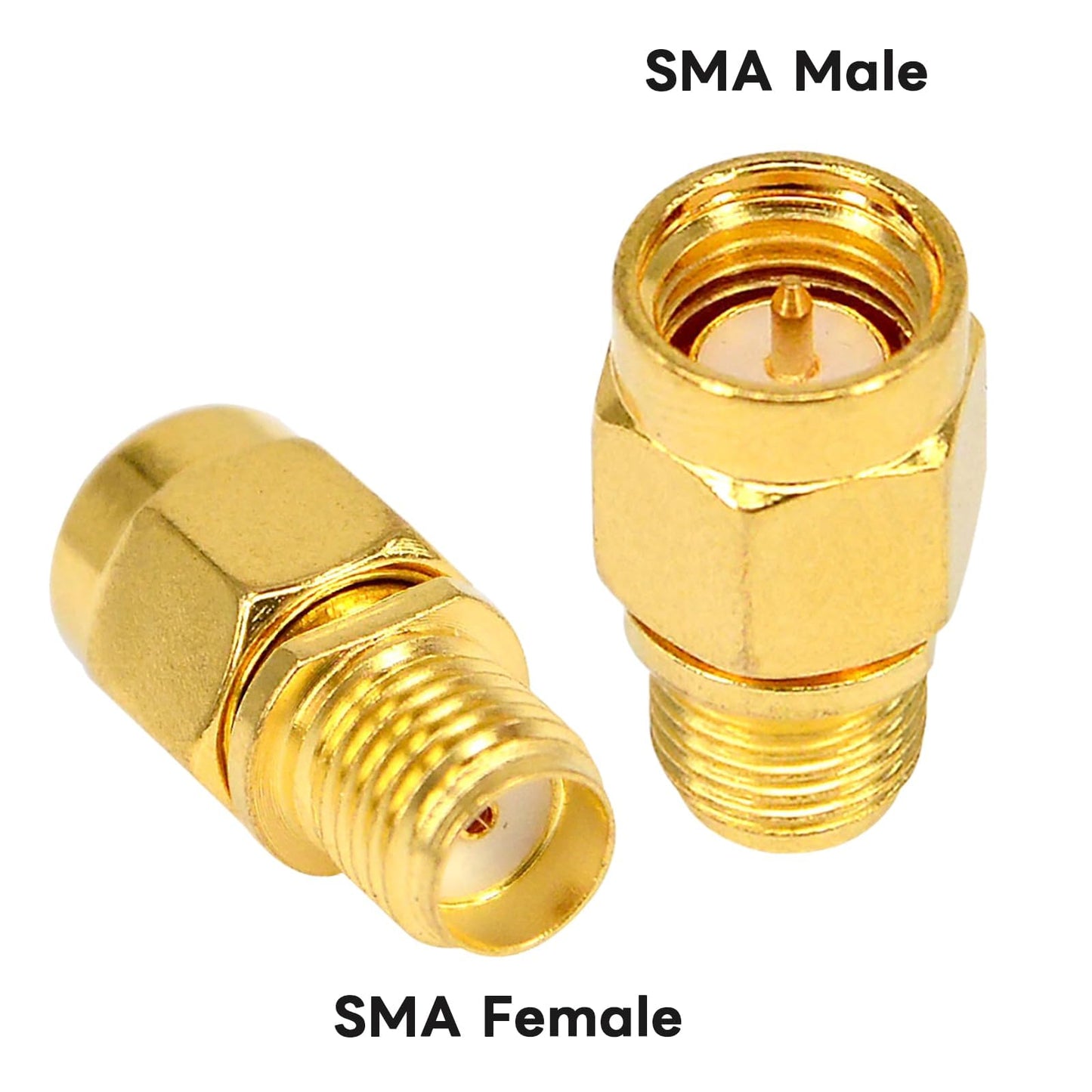 Boobrie SMA Male to Female Coax Coaxial Cable Adapter, Low Loss for WiFi & FPV Antenna Extension Cable Pack of 2