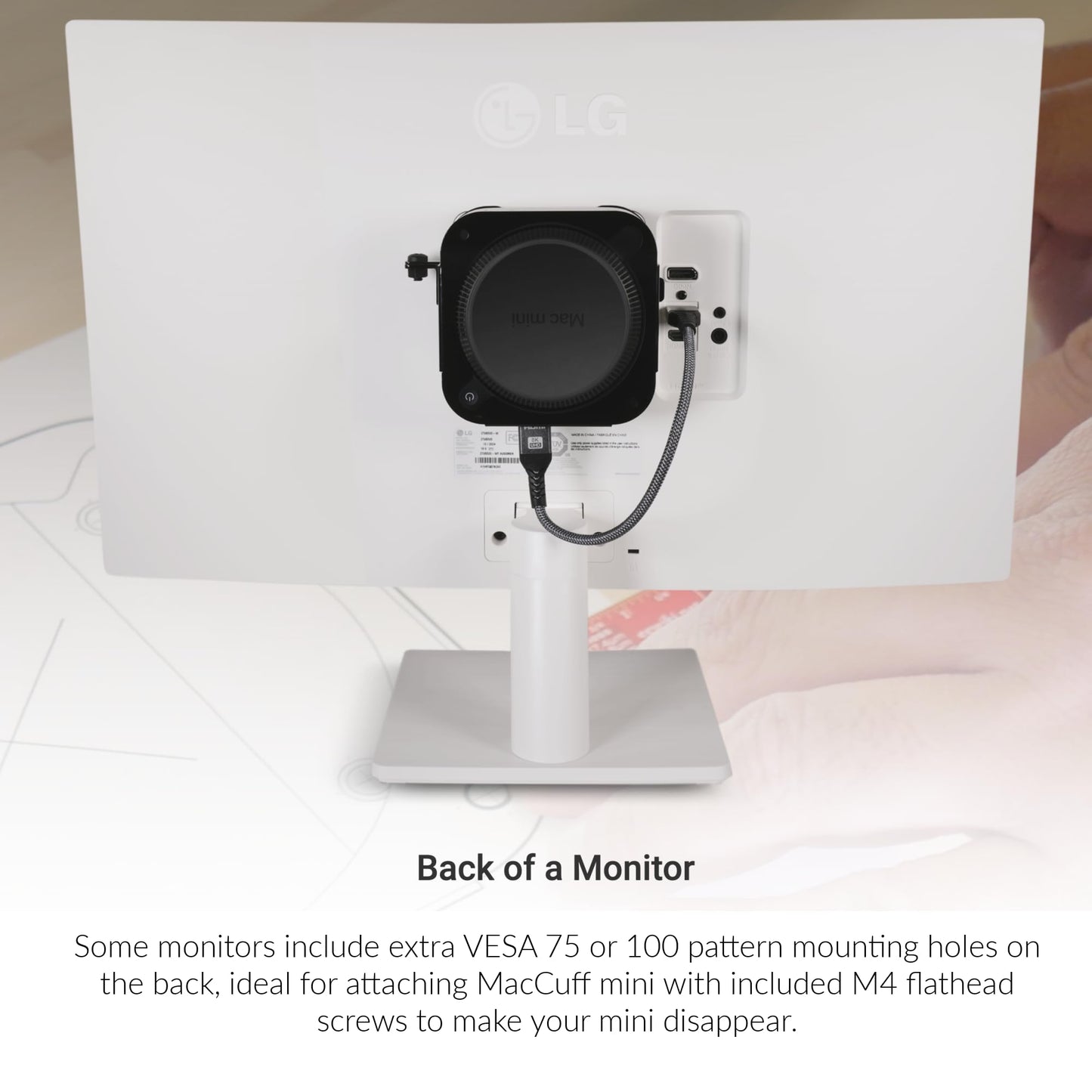 Sonnet MacCuff mini (2024+) Steel Mounting Bracket for 2024 Mac mini for Under Desk, Wall & VESA Monitor Mount - Padlock Compatible