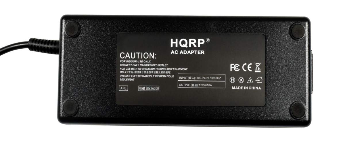 HQRP Heavy Duty 12V 10A Converter Compatible with Igloo 40353 40354, Cool Chill 40 Quart 00040346, Iceless Thermoelectric Cooler 40358-P, Iceless 26 00040358, Koolmate AC DC Adapter Car Charger