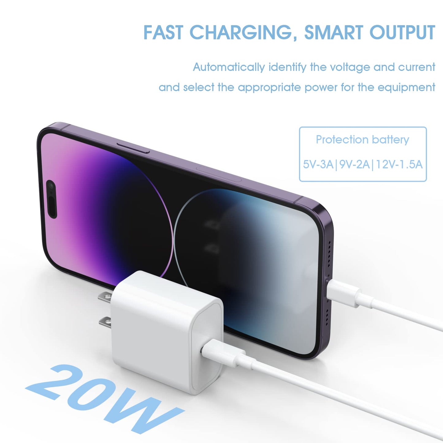 8Pack USB C Charger Block, iGENJUN 20W for Phone Fast Charger Wall Charger with PD 3.0, Compact Type C Power Adapter for Phone 17/16/15/14, Galaxy