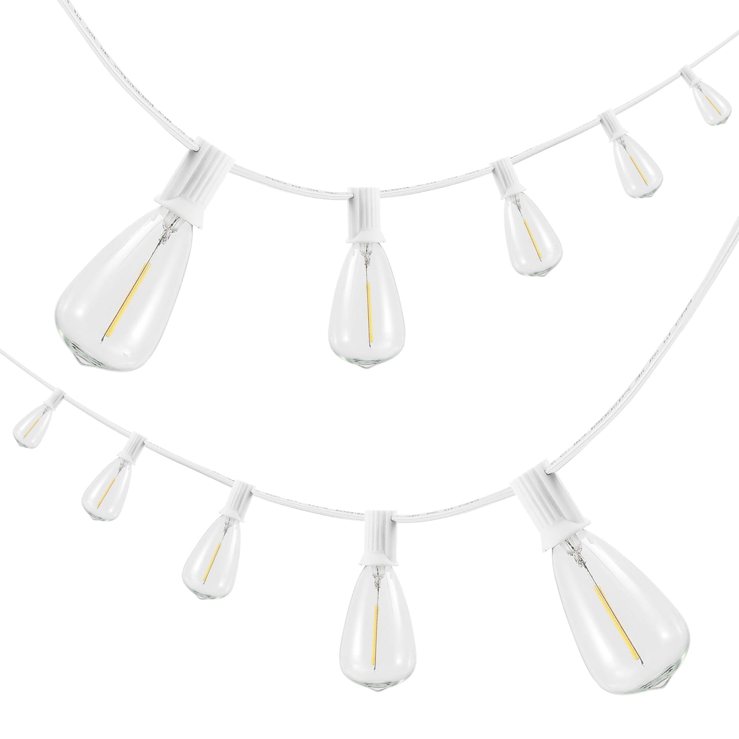 JONATHAN Y 10' White - LED 10-Light Indoor/Outdoor String Lights, Half-Chrome Bulbs, Rustic Industrial Edison Lights for Patio Deck Backyard Wedding