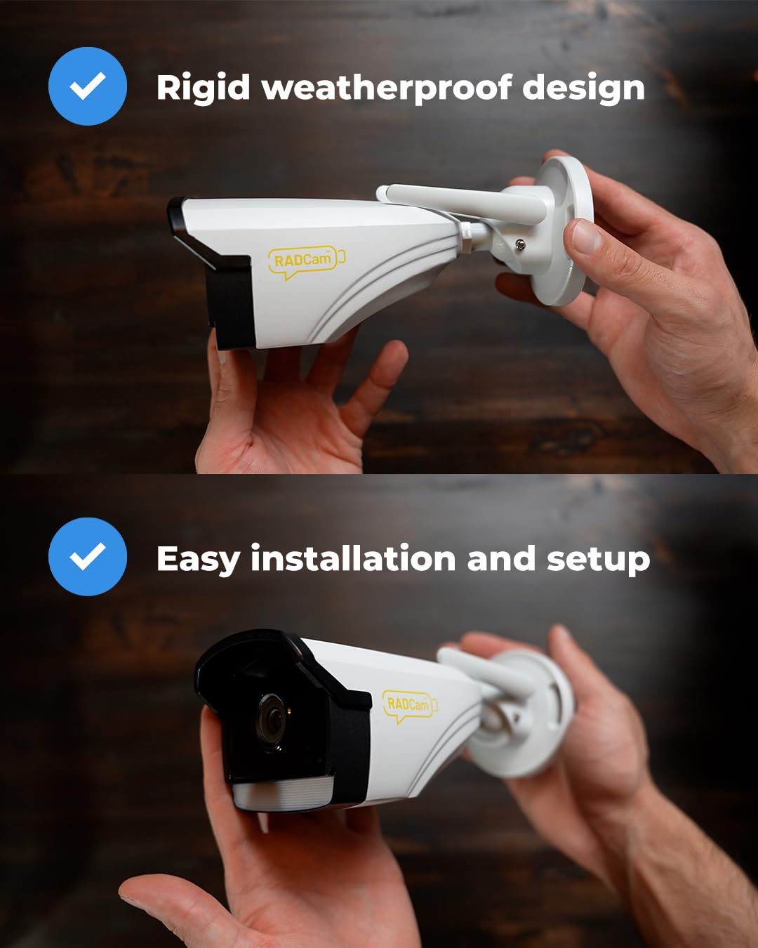 RADCam - World’s First Talking AI Home Camera System, AI-Powered Talking Camera with Two-Way Audio, White (3-Pack)