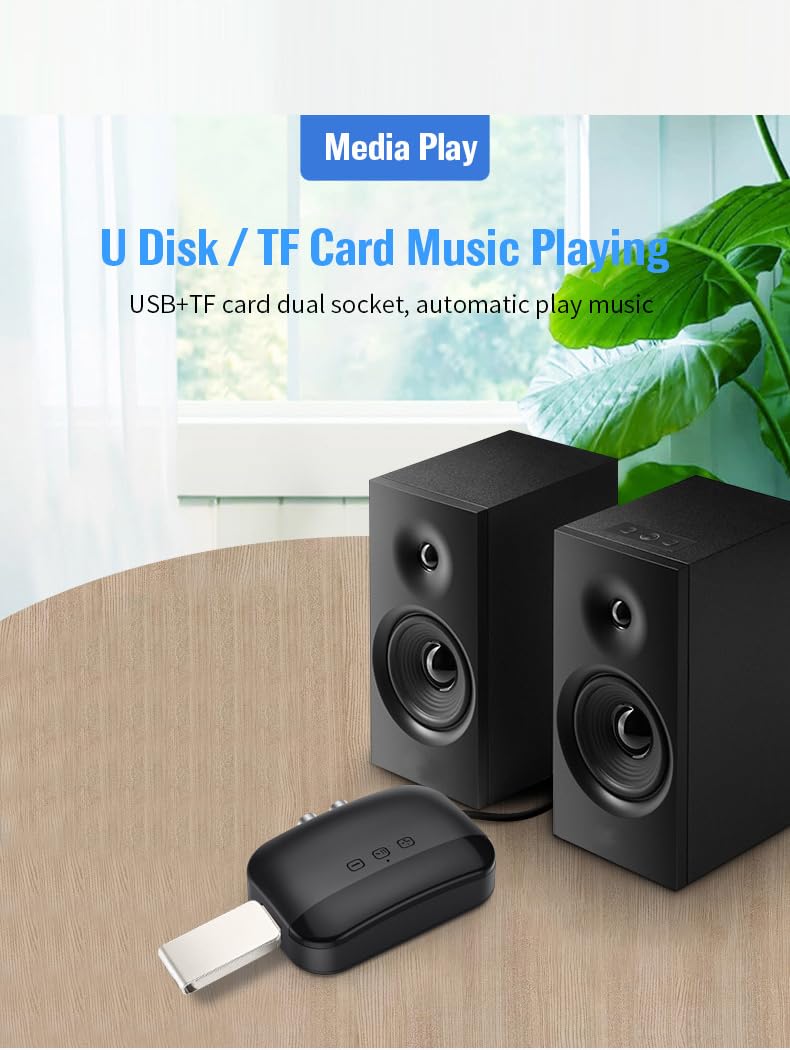 Bluetooth 5.0 Receiver for Home Stereo Adapter for HiFi Music Streaming, Wired Speakers, NFC Connection?with AUX 3.5mm/RCA, Long Range,Low Latency