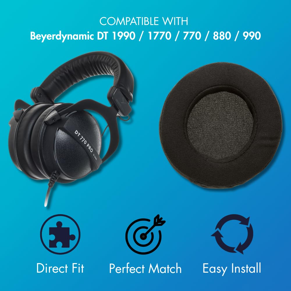 Dekoni Audio Elite Earpads for Beyerdynamic DT Series - Comfortable Replacement Ear Pads for DT 990 Pro, Enhanced Sound Quality, Durable Design (Elite