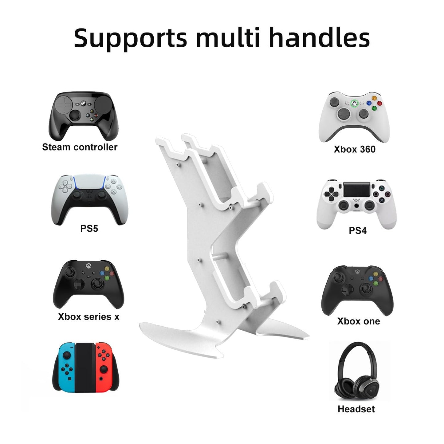 NBCP Controller Holder, Game Controller Headset Stand for Xbox Series X S/Xbox one / PS5 / PS4 / NS/PC/Headset, Aluminum Metal Headset Mount Universal