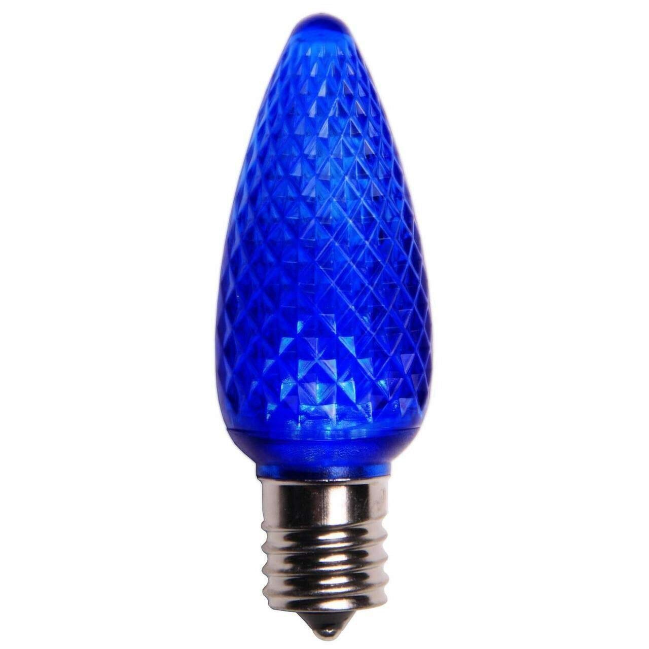 25 Pack Multicolor C9 Faceted LED Christmas Light Bulbs for Indoor and Outdoor Use E17 Base Commercial Grade Bulbs