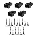 BAIRONG 5PCS Male 3-Pin PC Fan Connector Kit (5PCS 3Pin Connector Housings + 15PCS Terminal Crimp Pins) for Desktop
