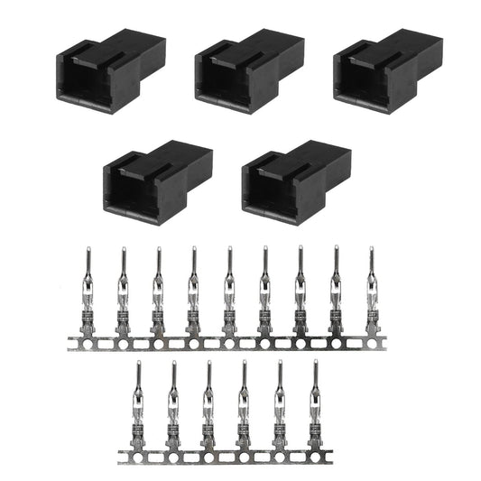 BAIRONG 5PCS Male 3-Pin PC Fan Connector Kit (5PCS 3Pin Connector Housings + 15PCS Terminal Crimp Pins) for Desktop