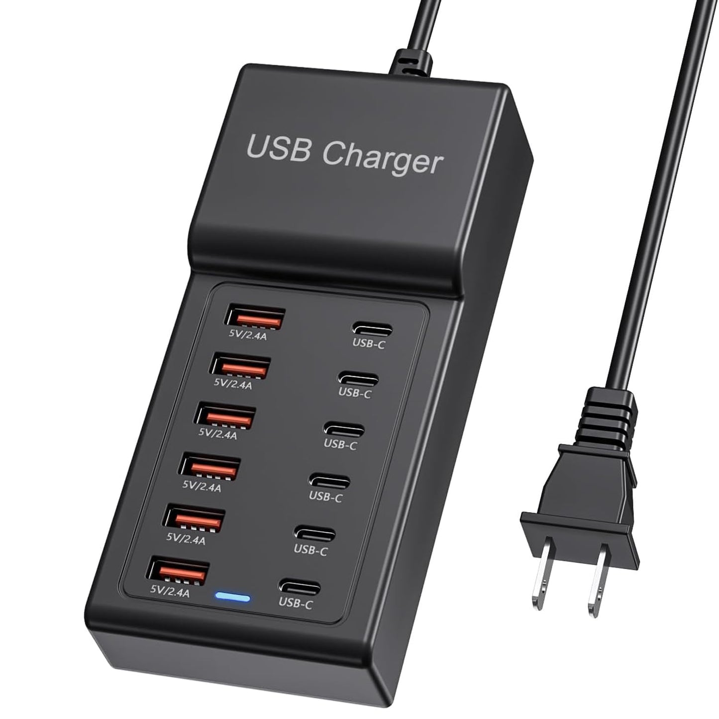 Multi USB Charger, USB C Charging Block Station, 50W 12 Port Multiple USB C Power Strip USB Hub Compatible with iPhone 16 Pro Max/15/14/13/12/11
