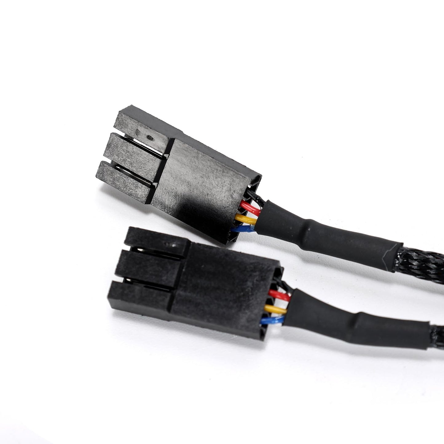 Ruimou 1pcs Computer PC PWM Fan Splitter Cable 4pin 1 Male to 2 Female (Cable Length 100mm) Compatible with Corsair RGB Fan Hub/Corsair Lighting Node